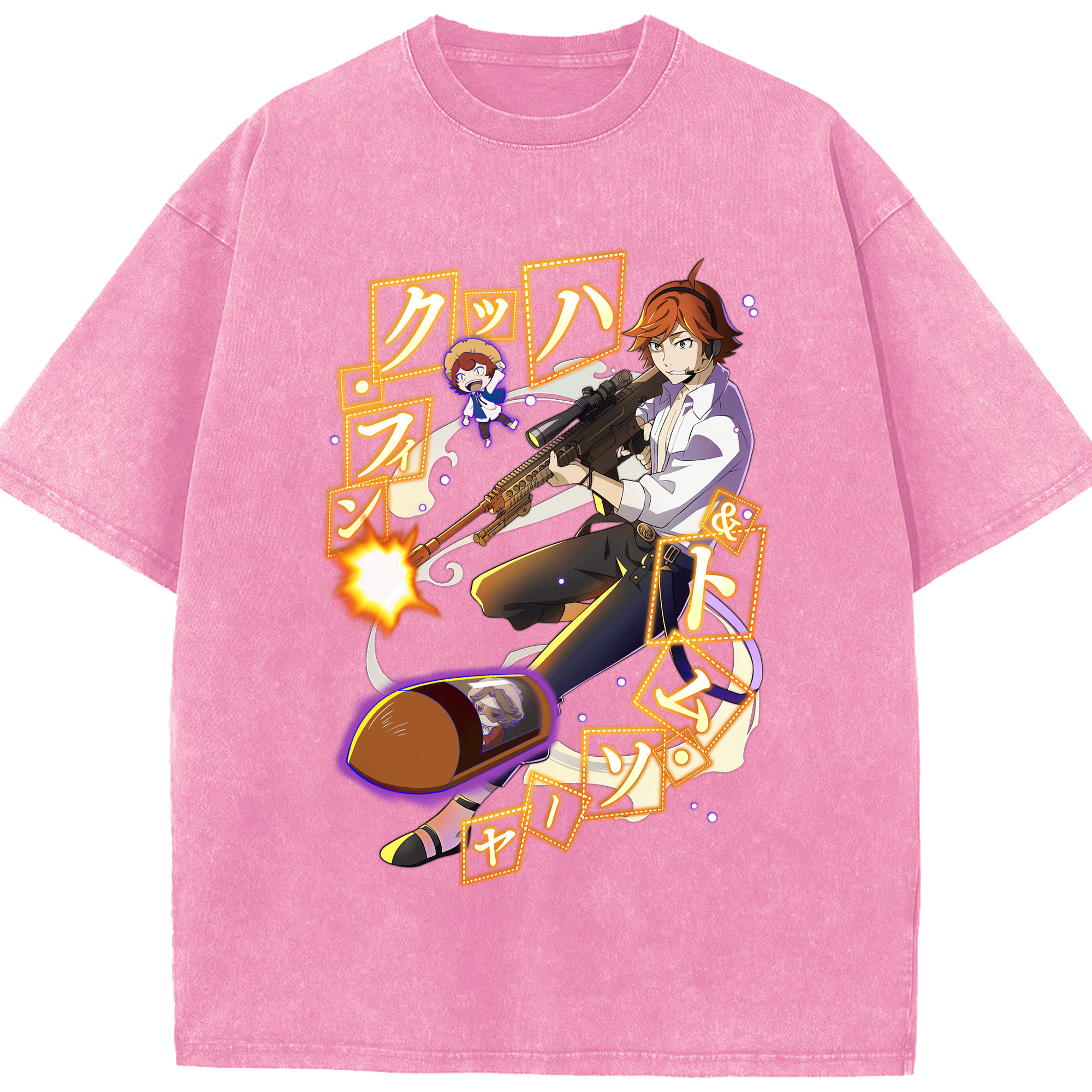 （画像用） 文豪ストレイドッグス Bungo Stray Dogs 綿100% ヴィンテージ風 半袖Tシャツ（フロントプリント）